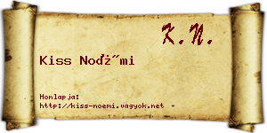 Kiss Noémi névjegykártya